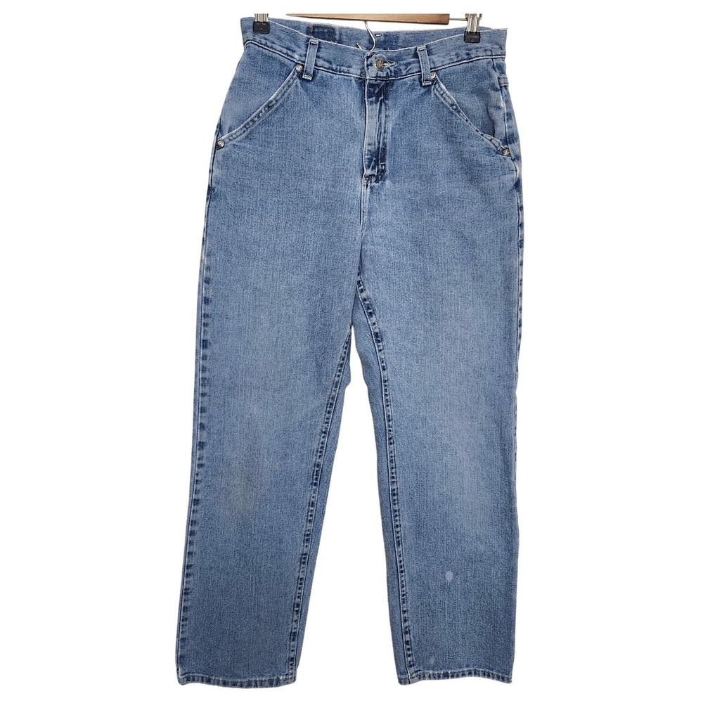 Vtg Lee Riders Denim Mom Jeans 12 Estimate Women Light Wash Relaxed Five Pocket